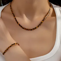 Jewelry Set For Women Leopard Print Simple Exaggerated Retro Necklace Bracelet Holiday Party Gift Fashion Jewelry S025