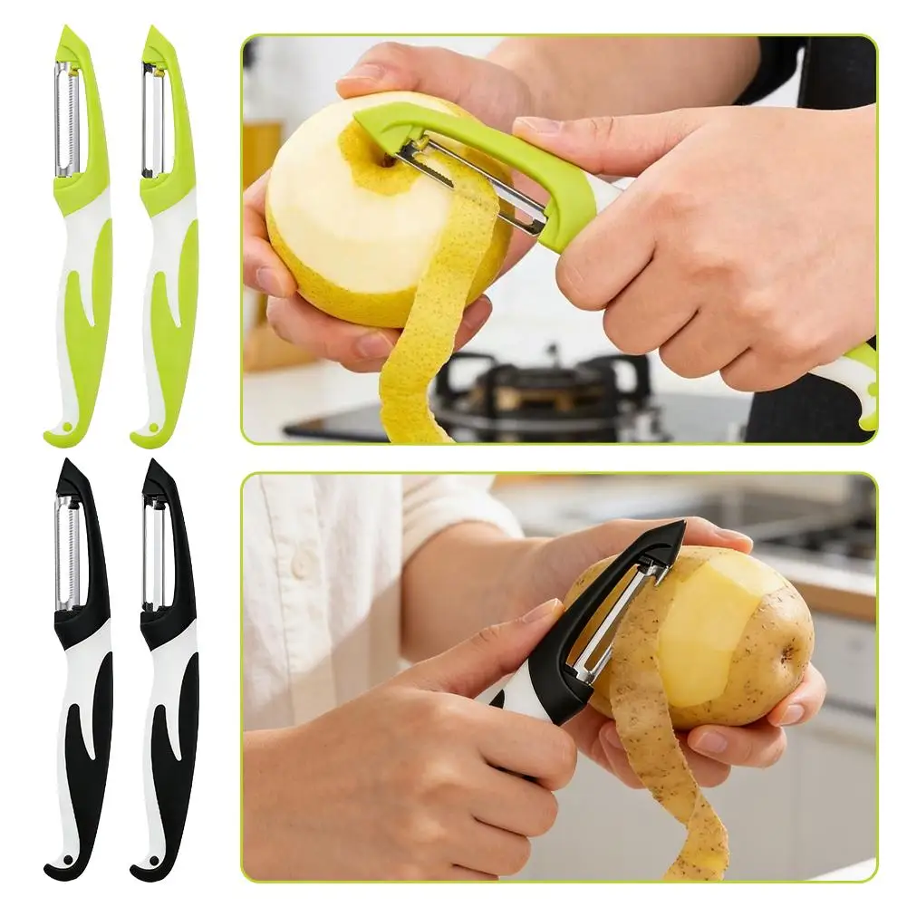 Cortador de Verduras Multifuncional de Acero Inoxidable, Pelador, Cuchillo, Rallador para Zanahorias, Patatas y Frutas, Utensilios de Cocina