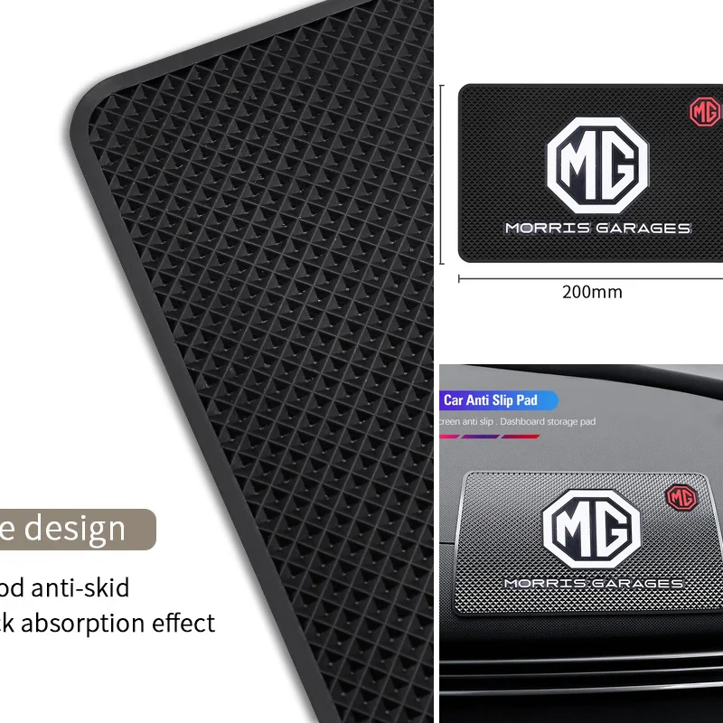 Silicone Dashboard Storage Mat Carbon Fiber Phone Key Holder Pad Accessories for MG MG4 EV MG5 MG6 ZS HS GT