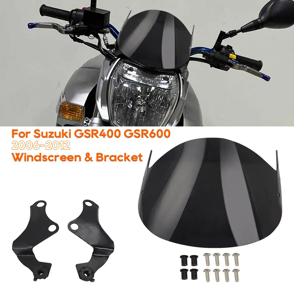 For Suzuki BK400 BK600 GSR400 GSR600 GSR BK 400 600 2006-2012 Motorcycle Windscreen Windshield Wind Deflectors Visor Bracket