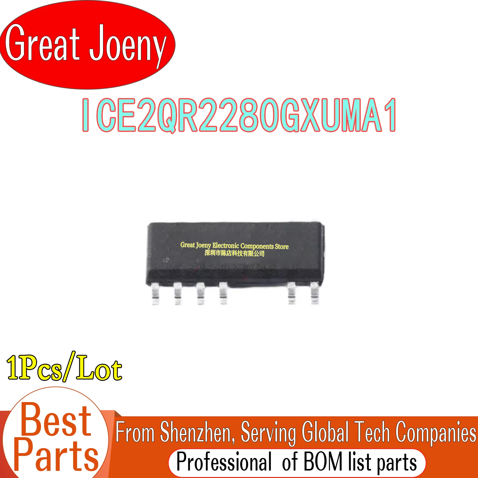 

100% New Original ICE2QR2280G ICE2QR2280GXUMA1 ICE2QR2280 IC Chipset SOP-12