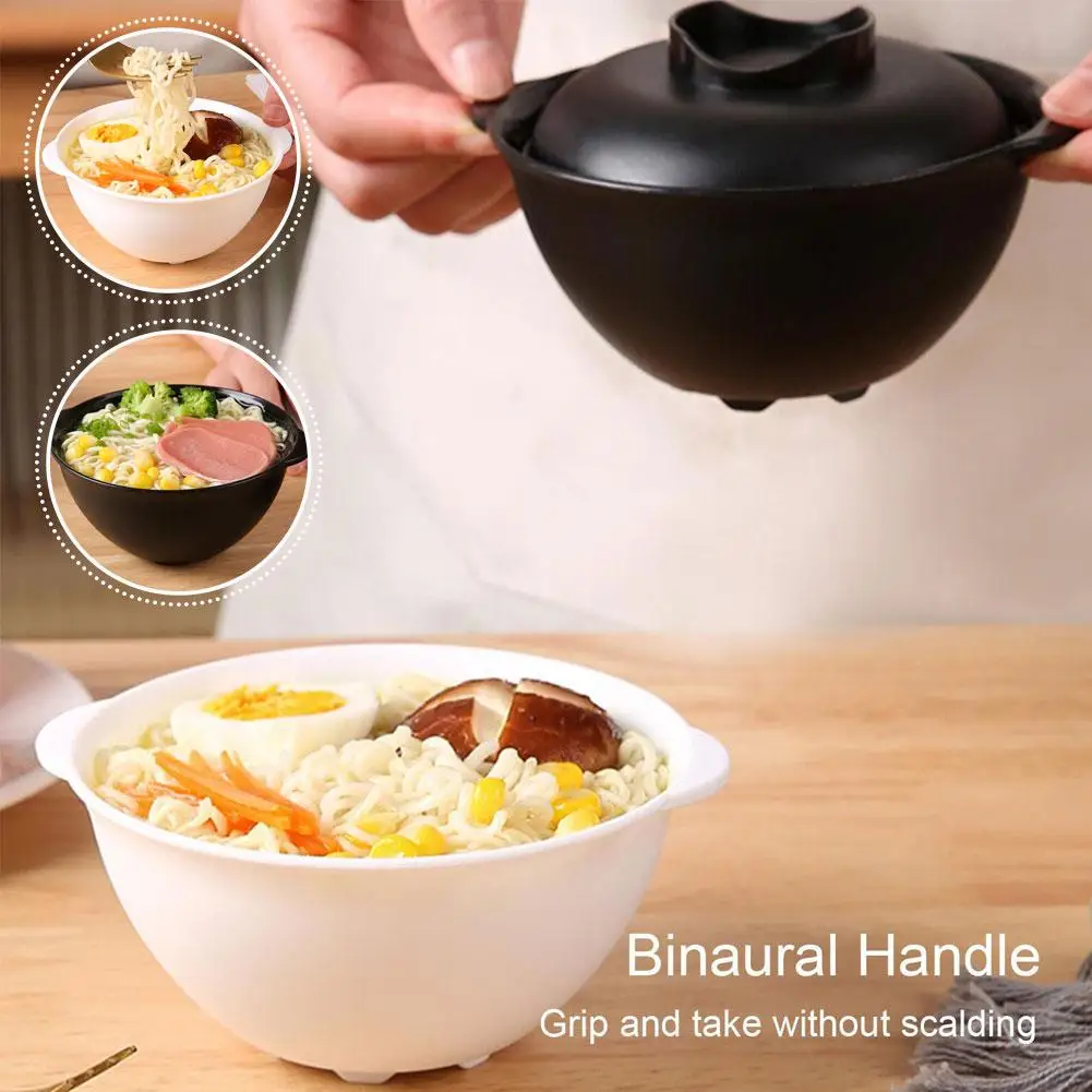 Cuenco de Ramen para microondas, recipiente de comida para Fideos en ebullición, tapa de Ramen, tazón de sopa de Miso con fideos de cocina, suministros de arco instantáneo, 250ml, G7A3