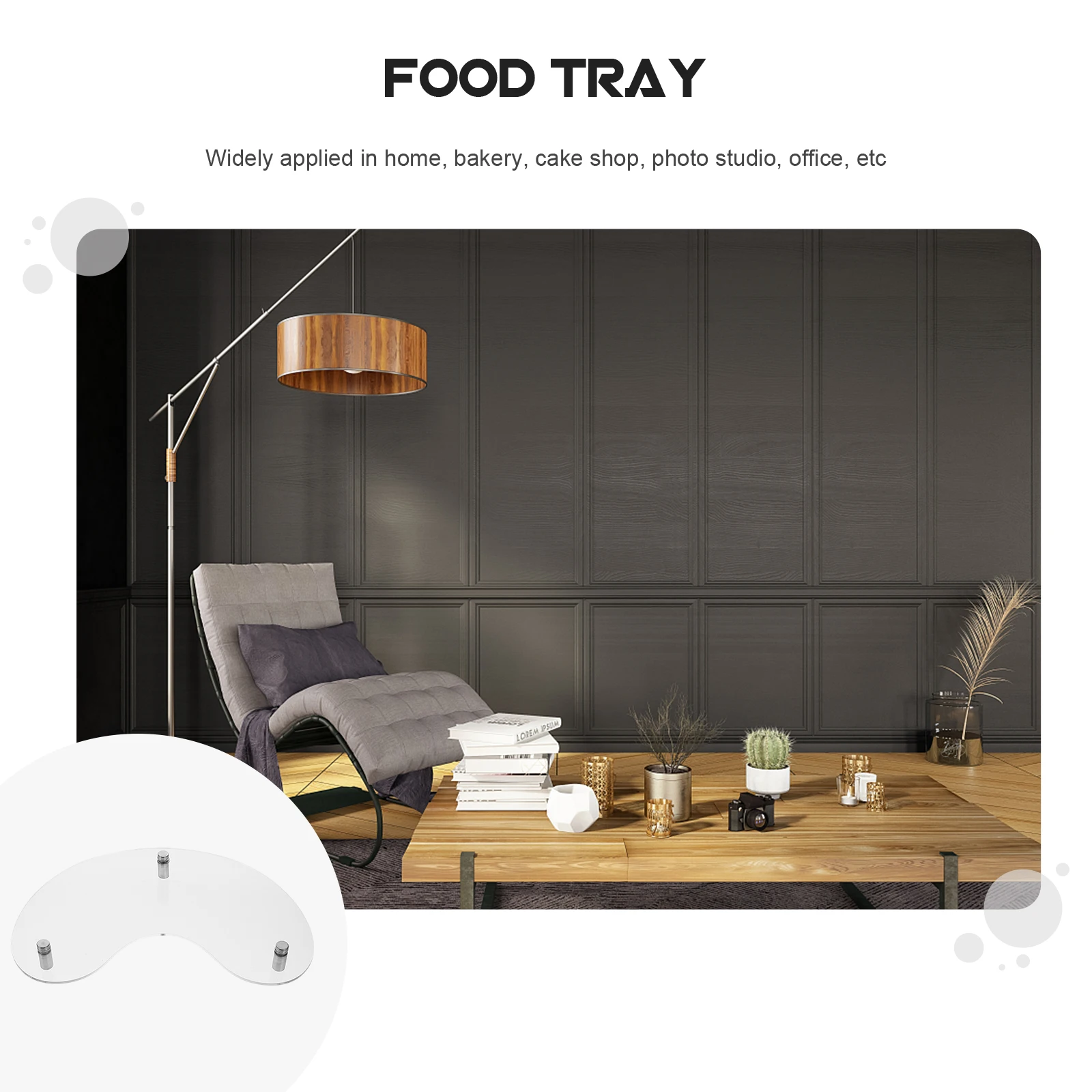 

Acrylic Tray Moon Shaped Dessert Plate For Home Bakery Photography Decor Bread Fruit Snack Food Kitchen Gadget Transparent Table