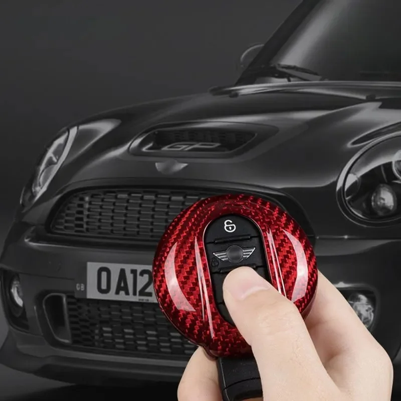 For BMW Mini F56 F55 F54 Real Carbon Fiber Car Key Fob Case Cover Shell With Air Vent Car Accessories