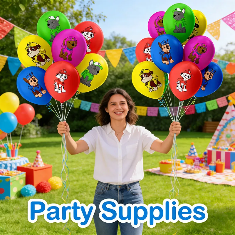 Paw Patrol Themed Latex Balloons Cartoon Characters Ryder Chase Skye Marshall Zuma Decoration for Birthday Party Supplies Gifts