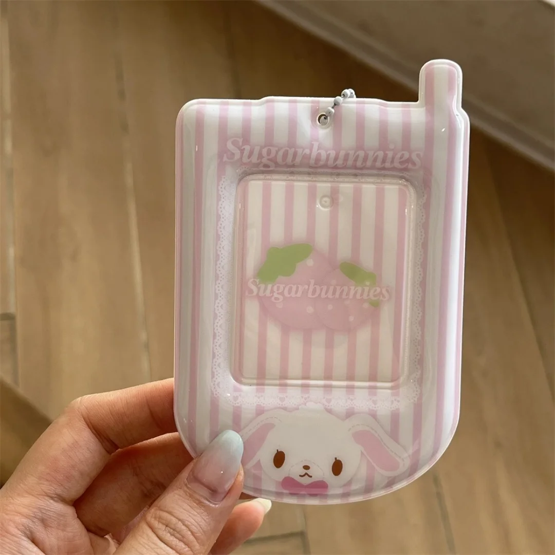 Photocard Display Case Transparent 3 Inch Photo Case Card Holder Pendant Decorative Retro Phone Shape Holder For Backpack Table