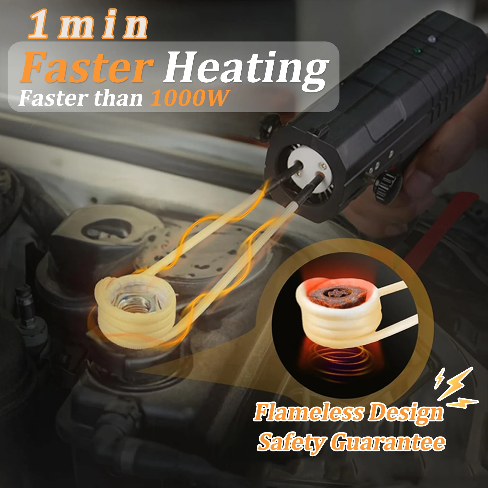 1800 W Split-Typ tragbare Induktionsheizung 110 V/220 V flammenlose Induktion für Autoreparatur-Bolzenentferner-Werkzeuge – Detail 2
