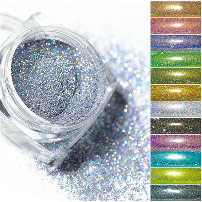 Laser Nail Glitter Powder Chrome Shimmer Sequins UV Gel Polish Flakes for Nails Art Pigment Decorations Accesorios Manicure