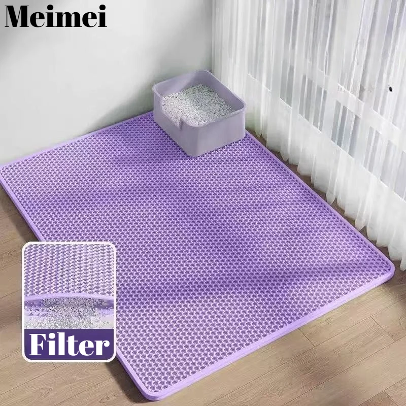 Cat Litter Mat Double Layer Pet Litter Box Waterproof Pet Mat Non-slip Sand Cat Pad Washable Bed Mat Clean Pad Products