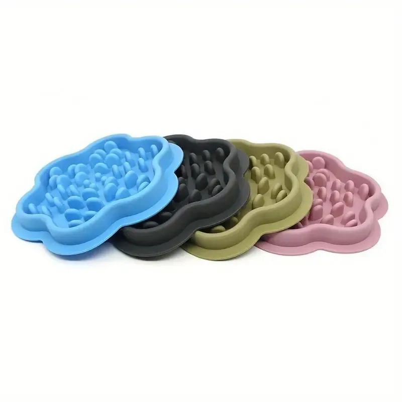 Pet Slow Down Eating Feeder Dish - Interactive Pet Food Bowl - Silicone Material - Suitable for Dogs Cat