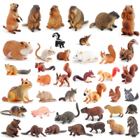 Realistic Rodent Wild Animals Capybara Beaver Mole Aardvark Mouse Chipmunk Squirrel Groundhog Model Figure Collection Toys