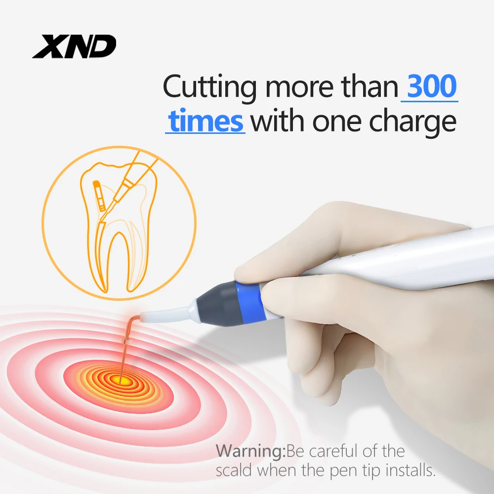 

Нагревательная ручка XND Dental Gutta Percha с 2 сменными наконечниками, беспроводная ручка Endo Gutta Obturation Pen, инструмент для нагрева терапии корневых каналов