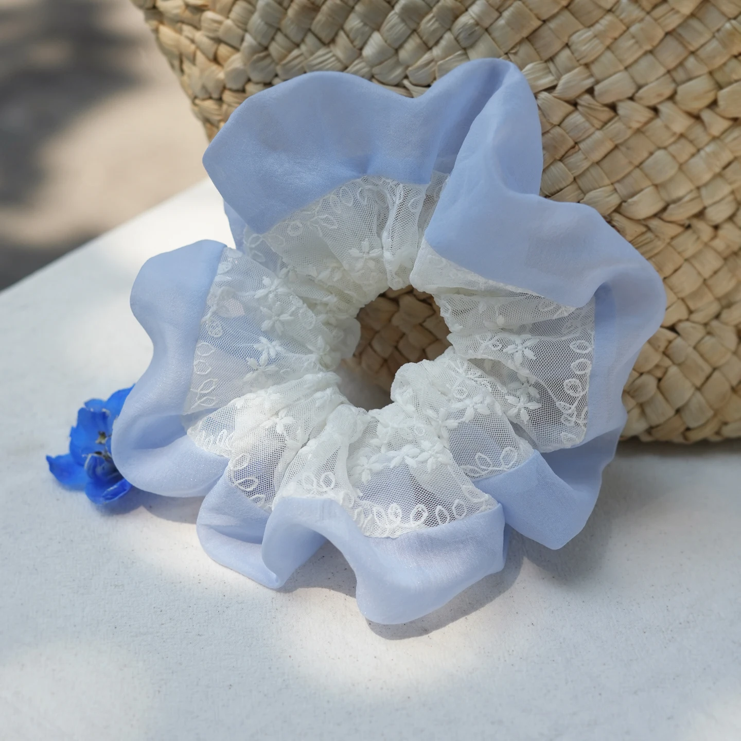 lacos-de-cabelo-grandes-de-gaze-azul-claro-estilo-coreano-romantico-de-verao-com-renda-bege-e-laco-duplo-para-meninas-ideais-para-festas-e-uso-diario