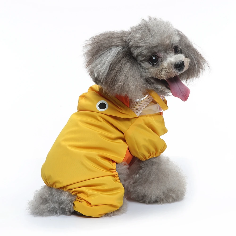 

Pet Dog Raincoat With Reflective Strip Design Pet Rain Slicker Polyester Yellow for Small Large Dogs Cats XS-XL Comfortable