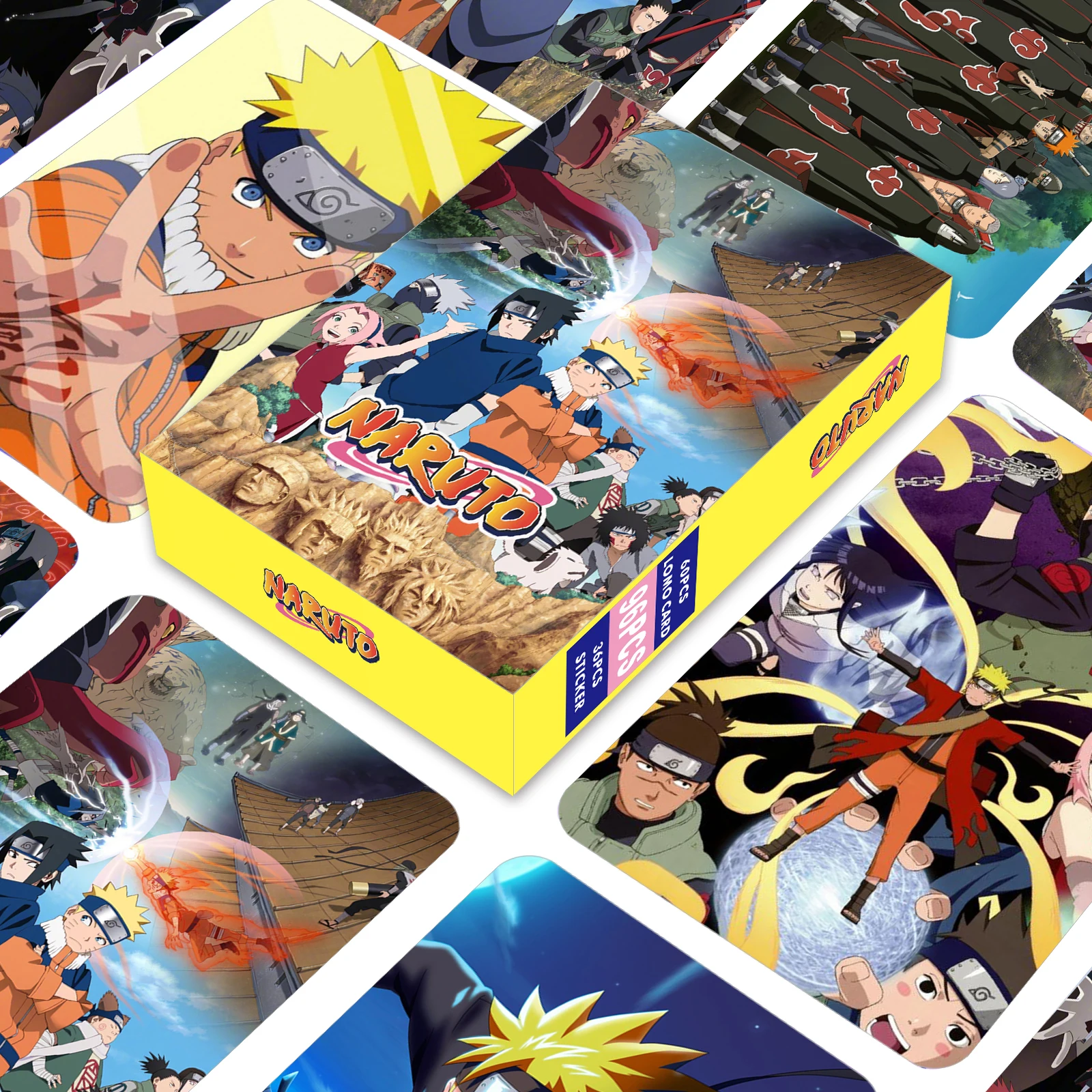 Naruto Lomo Card 1set/96pcs Card Games With Stickers Postcards Message Photo Japanese Anime Gift For Anime Fan Game Collection