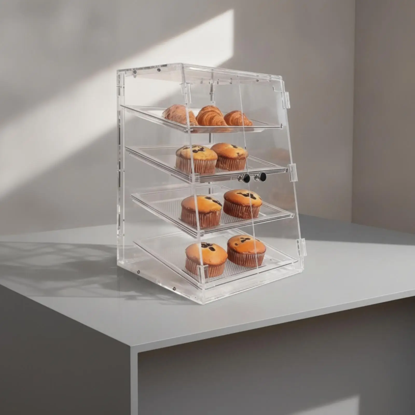 Acrylic Food Display Cabinet Custom-Made Enclosed Acrylic Food Display Case Dessert Showcase Transparent Versatile
