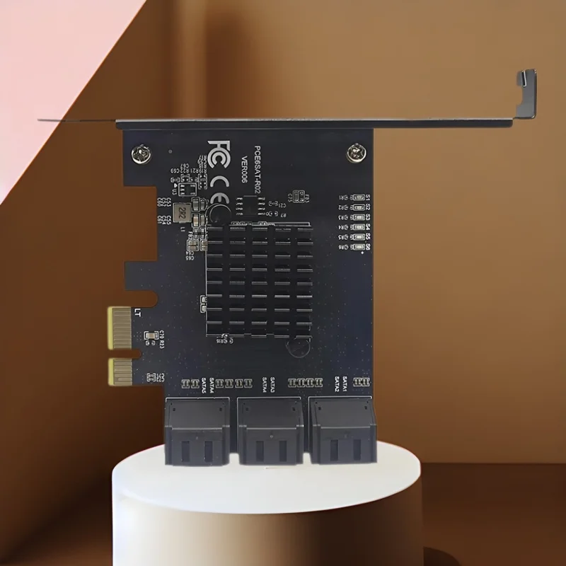 

NEW PCI Express 3.0 X1 to 6Port SATA3.0 Convert Card Riser PCIE SATA Card RTL9100 Chip PCIE to 6 Port SATA Expansion Card for PC