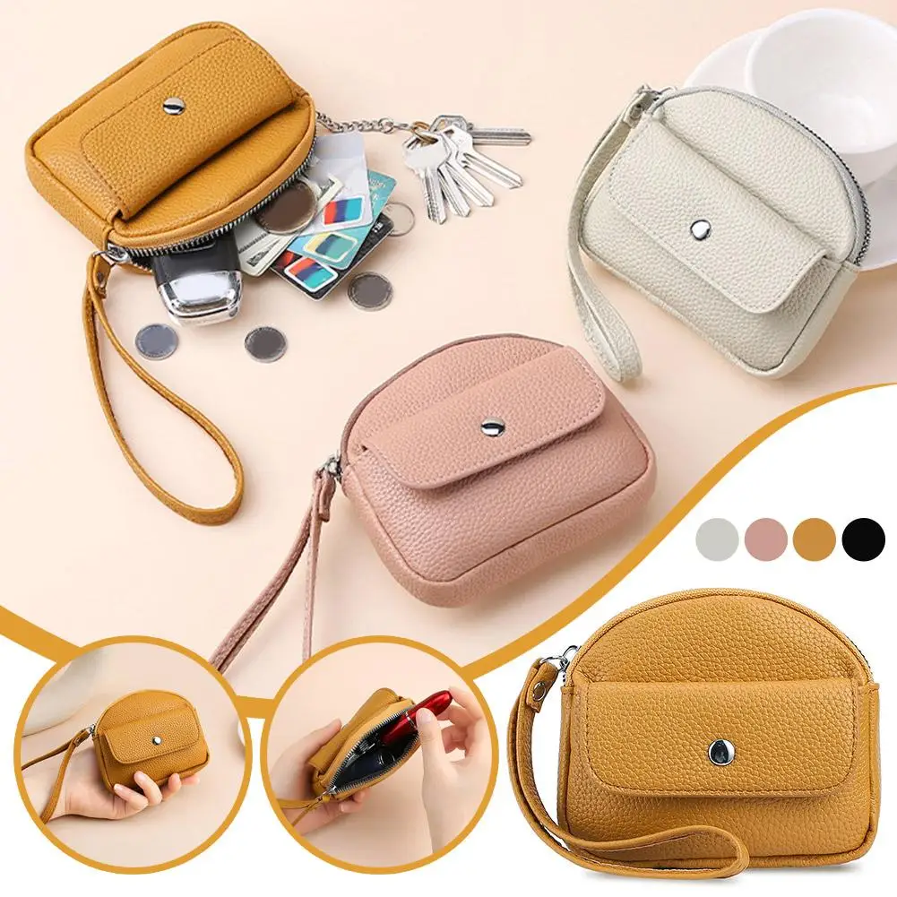 Mini carteira portátil retrô para mulheres – porta-moedas com zíper estilo coreano e carteira zero, resolve itens pequenos bagunçados/pacote de portátil