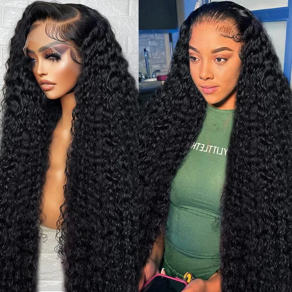 

Deep Wave 250 Density 13x6 HD 4x4 HD Transparent Lace Front Wig Brazilian Lace Closure Wigs Human Curly Hair Wig For Black Women