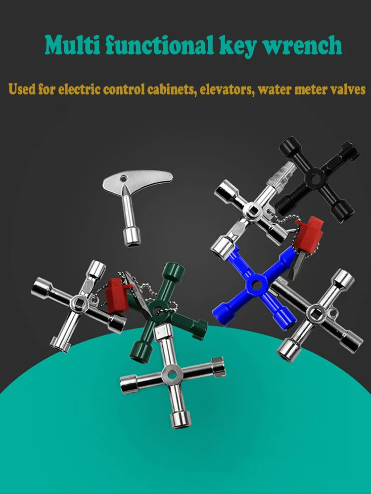 Electric Control Cabinet Car Elevator Cross Key Wrench Water Meter Valve Key Internal Triangle Wrench Multi-purpose Tool