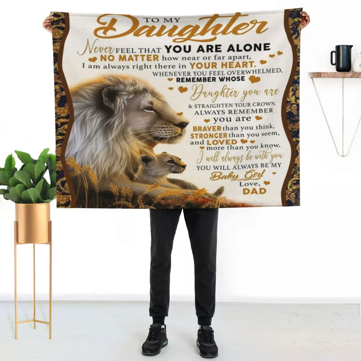 to my daughter never feel that you are alone no matter how near or far apart- love dad Throw Blanket funny gift Blankets