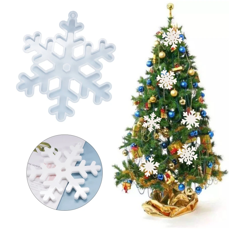 

M2EA Crystal Epoxy Resin Mold Christmas Snowflake Listed Pendant Casting Silicone Mould DIY Crafts Decoration Jewelry Making