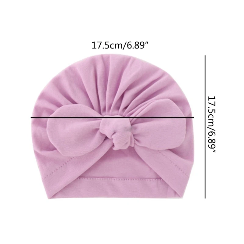 Infant Beanie Hat Baby Turban Hat Big Bow Bone-less Hat Soft Headwear for Babies 0-12M Girl Boys Breathable Hospital Hat