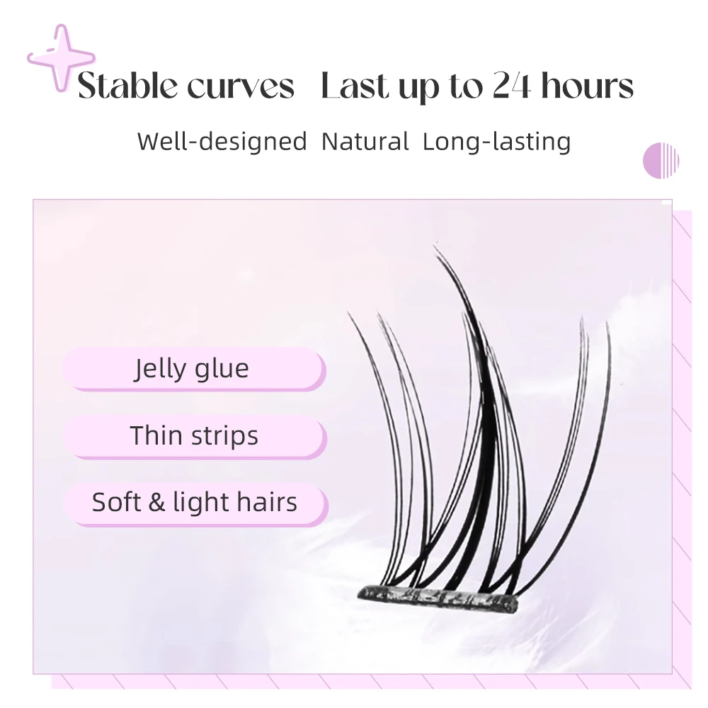 Yelix-Pestañas autoadhesivas, pestañas esponjosas ligeras de girasol, extensión de pestañas, maquillaje para el hogar, grupos de pestañas