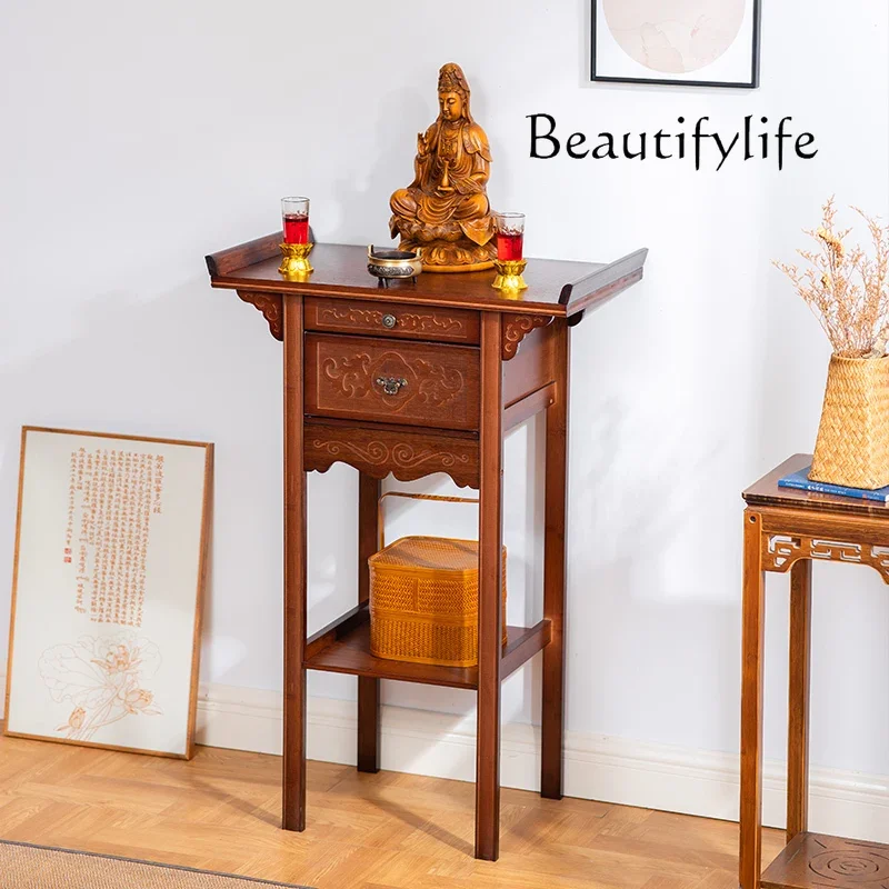 YZ Offering Table Incense Case Simple Modern Xuanguantai Household Offering Gongtai Buddha Table New Chinese Buddhist Niche