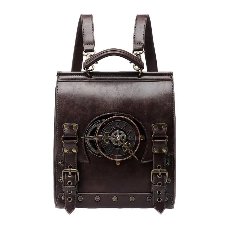 Vintage Backpacks Leather Vintage Backpack Laptop Bags Travel Rucksack Retro Steampunk Bag Large Medieval Backpack PU Leather