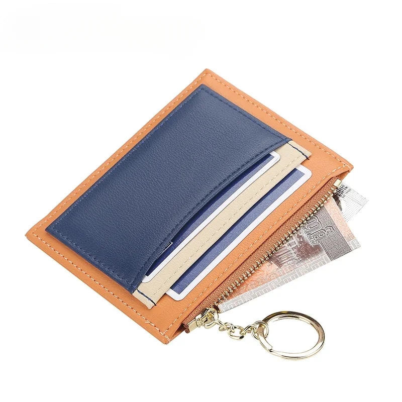 Ultra-thin Money Coin Purse Durable with Key Ring Wear-resistant Credit Card Holoder PU Leather Wallet Money Bag Male Female