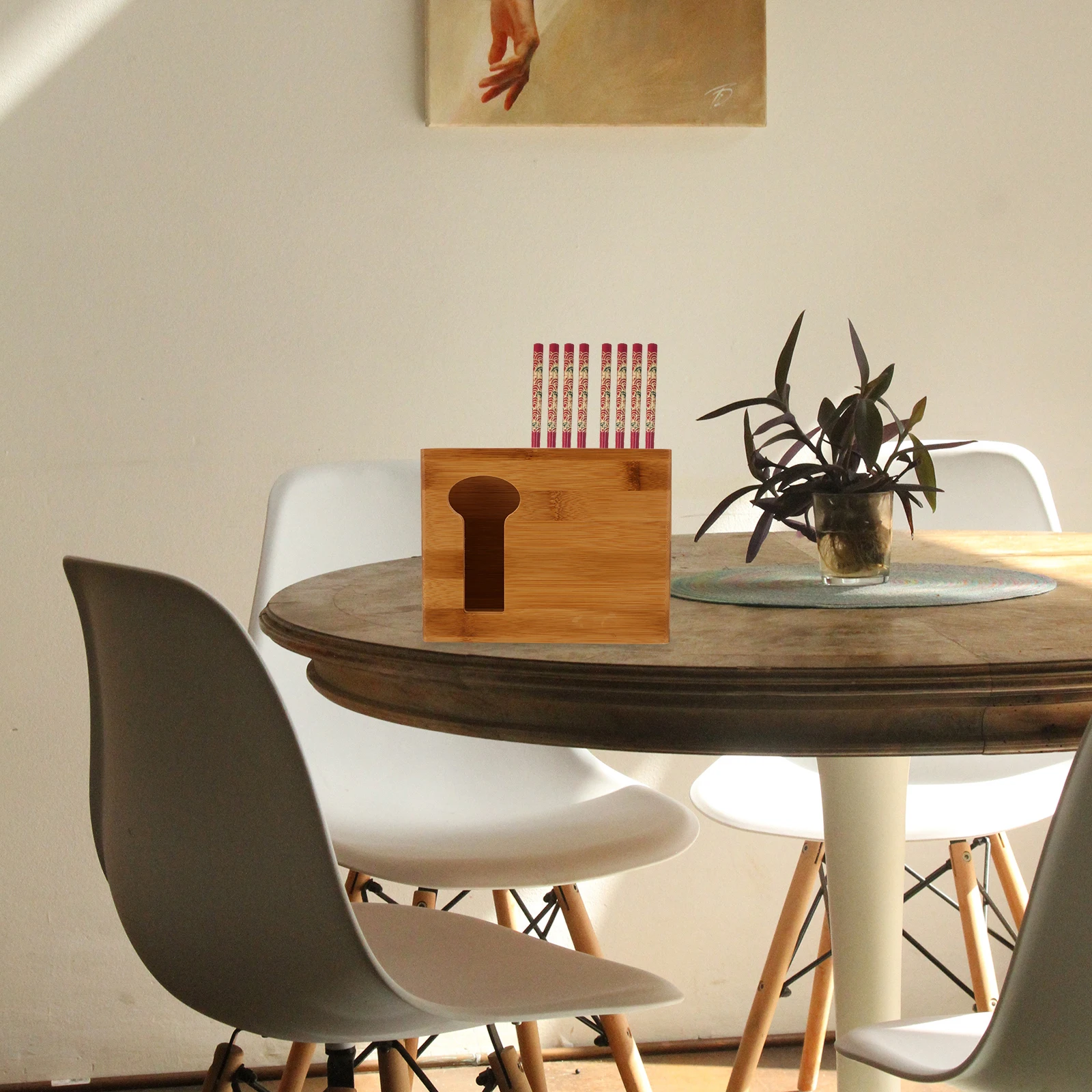 

Storage Box Chopstick Holder Tableware Rack Bamboo Hand Countertop Chopsticks Organizer