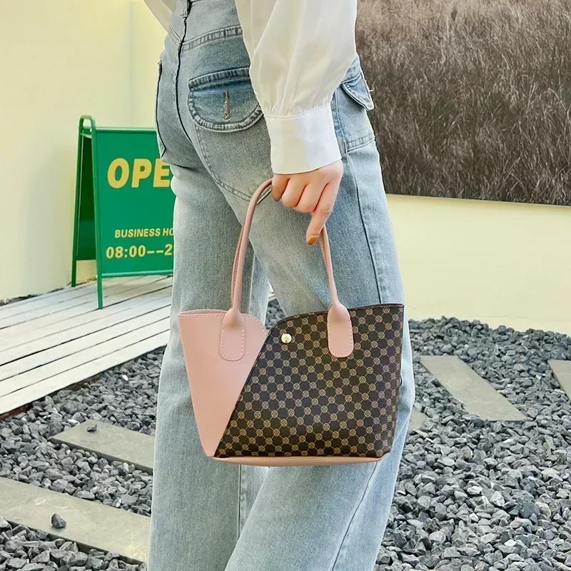 A-SW7 femmes sac 2023 nouveau dames sac à main mode polyvalent fleur matériel épissure fourre-tout panier de chou