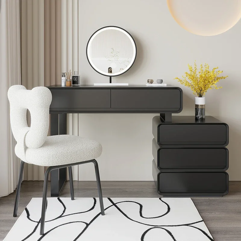 

Black Modern Modern Dressing Table Simple Bedroom Light Luxury Minimalist Dressing Table Accessories Penteadeira Home Furniture