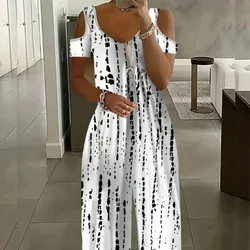 Robe longue en dentelle à imprimé floral pour femmes, style bohème, écharpe, évidée, ligne A, décontractée, col en V, robe de soirée, robe de plage, robe éducative