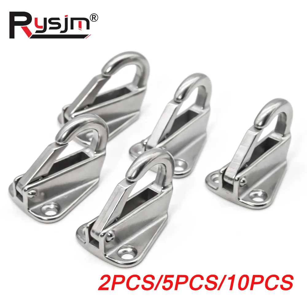 

2/5/10 шт., веревочный крючок из нержавеющей стали 316, фурнитура для морской лодки, пружинные замки, крючки для крыльев, пружинный крючок для крыльев