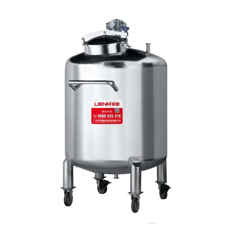 Customized 500L 1000L Stainless Steel S304 316L Mixing Storage Tank For Perfume Or Alcohol Cosmetic Movable Fix