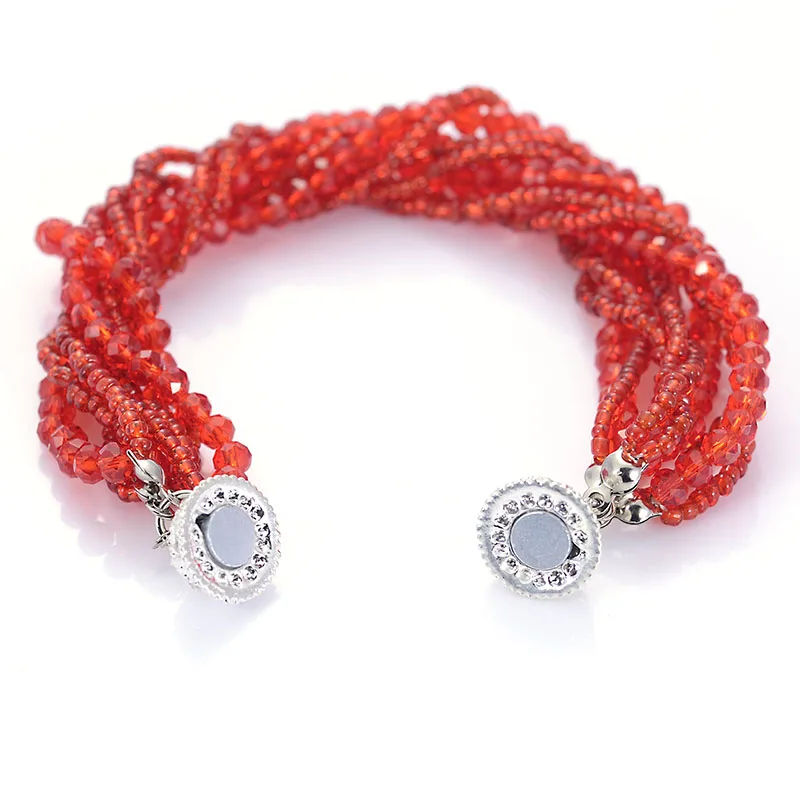 Noomi Mode Mehrere Schicht Stränge Kristall Rocailles Charme Magnetische Armbänder Sommer Schmuck B1470 – Detail 6