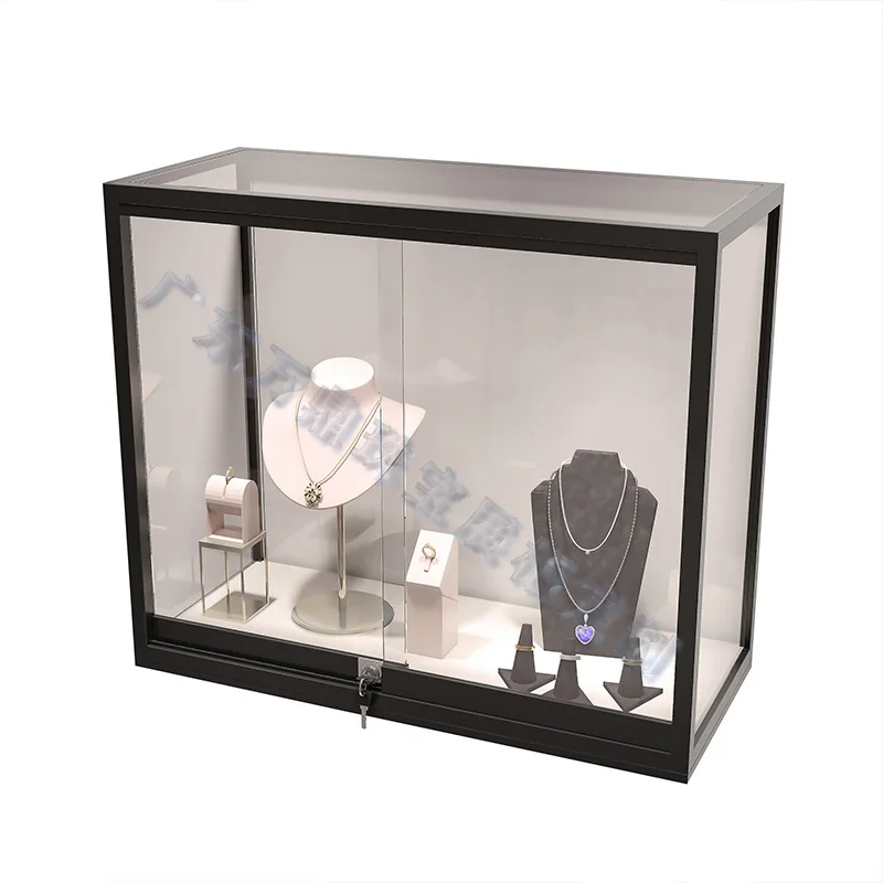 Custom. Jewelry Ornament Display Cabinet Wall Hanging Decoration Closet Paint Desktop Small Hand-Made Glass Light Luxury Jewelry