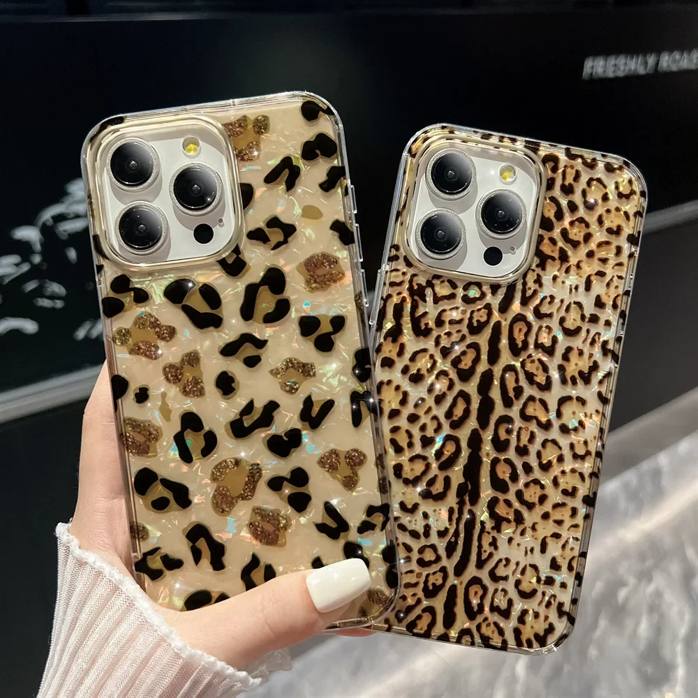 Custodie protettive per telefoni con stampa leopardata adatte per 16 Rainbow 14plus Custodia Apple all-inclusive per iPhone Custodia alla moda Shell Series