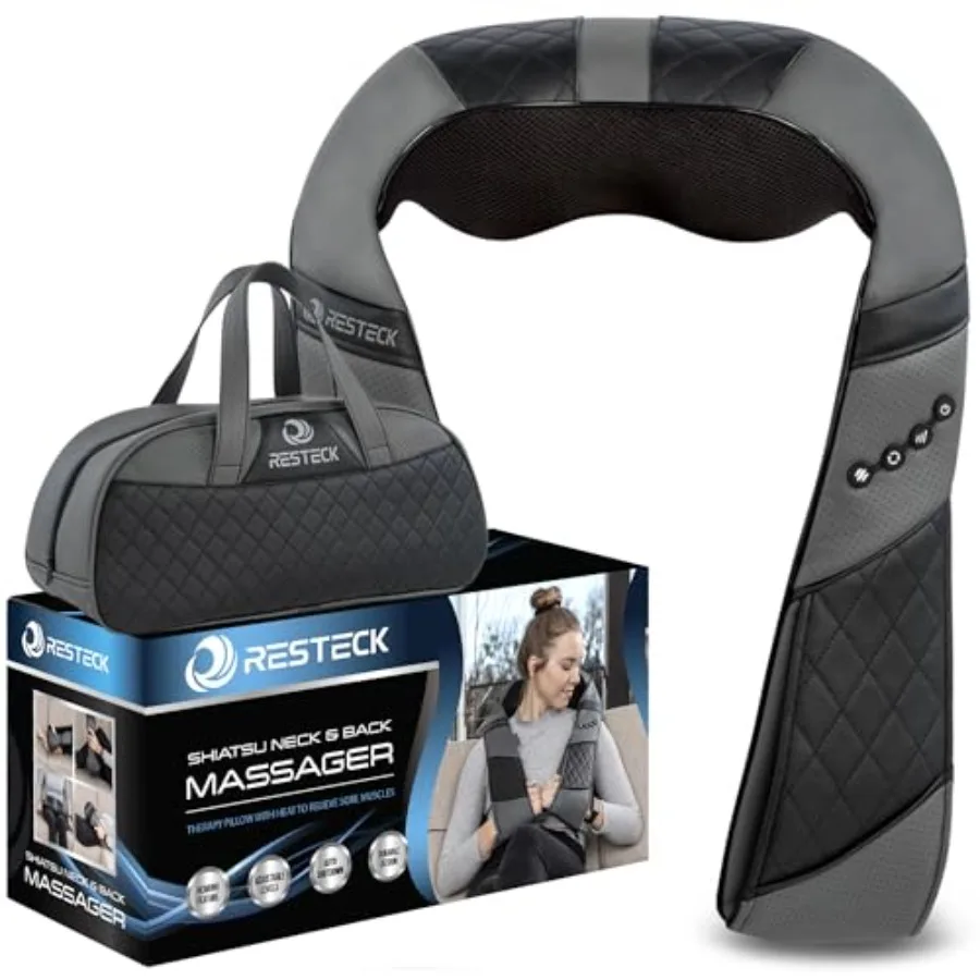 

Massagers for Neck and Back with Heat - Deep Tissue 3D Kneading Pillow, Electric Shiatsu Shoulder Massage, Foot, Legs,Body - Relieve Muscle Pain - Office, Home & Car