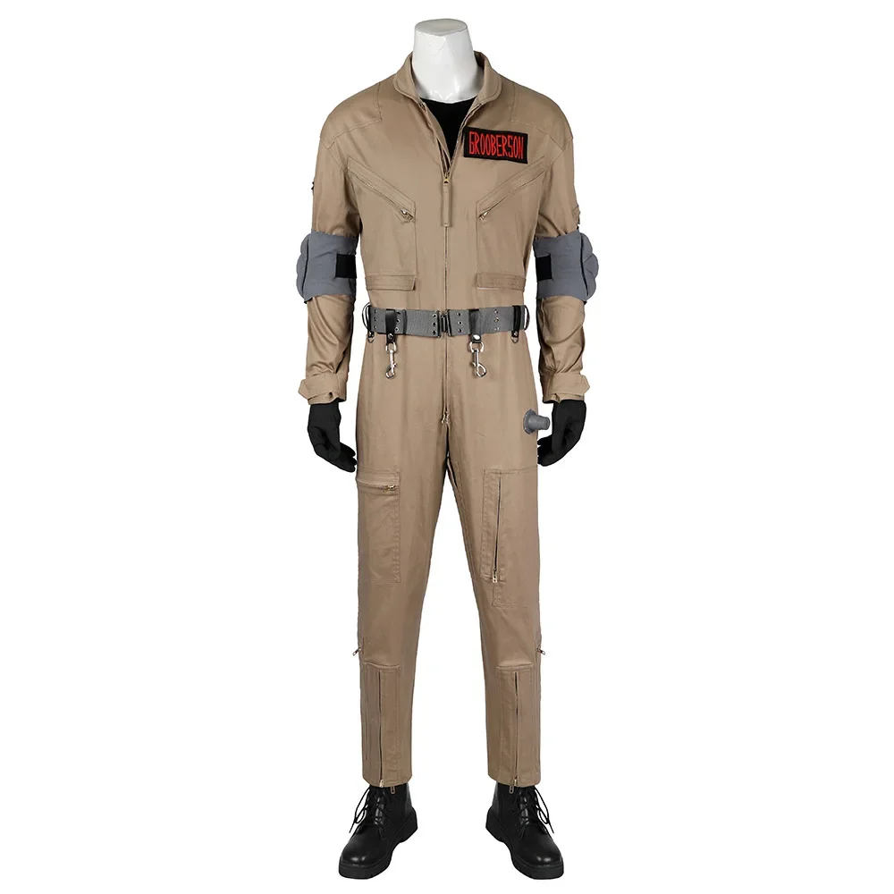 

Ghostbusters Gary Jumpsuit Accessories Full Set Male Gary Grooberson Cosplay Costume Frozen Belt Chest Tag Elbow Protector Set