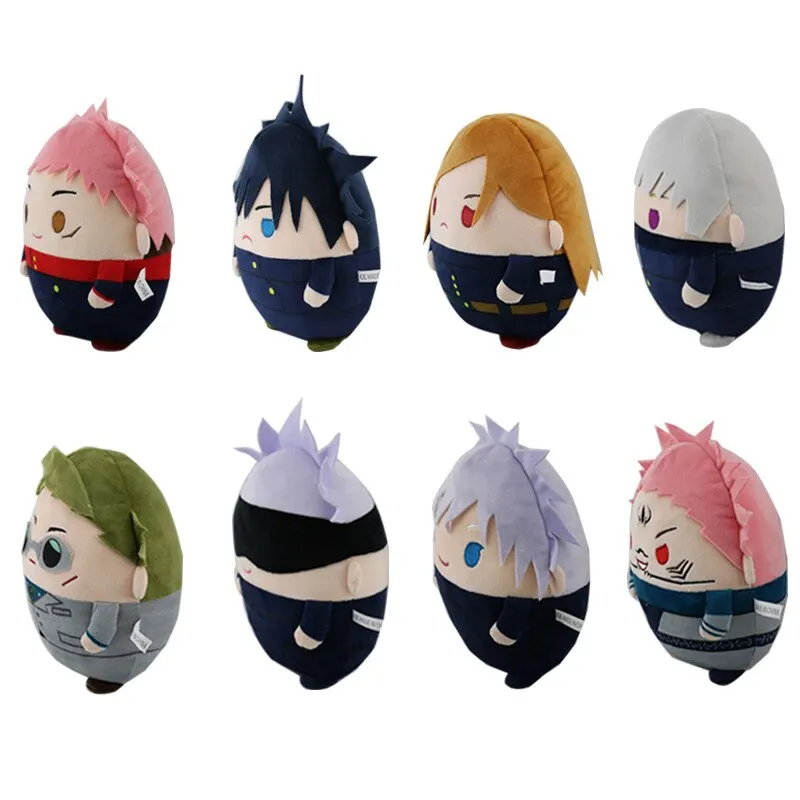 Stuffed 10/22/30CM Jujutsu Kaisen Plush Round Pillow Toys Anime Gojou Satoru Getou Suguru Itadori Yuuji Cotton Doll Toy for Kids