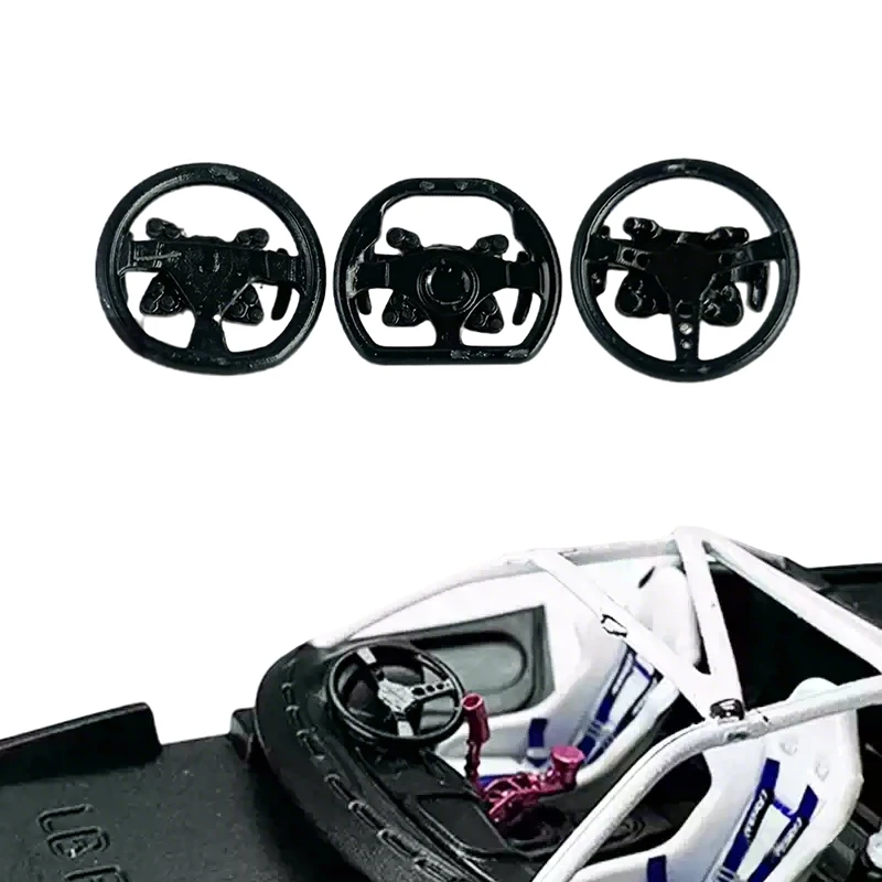 1Set 3D Printed Racing Steering Wheel Miniature Control Wheels Shift Paddles for 1/64 Scale RC Car Model DIY Modification Parts