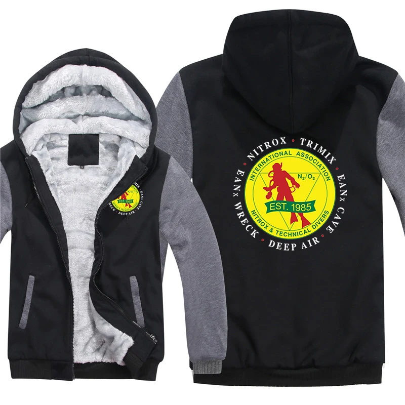 Asociación internacional de Nitrox y buzos técnicos, sudaderas con capucha, abrigo de moda para hombre, jersey, chaqueta con forro polar, sudaderas con capucha