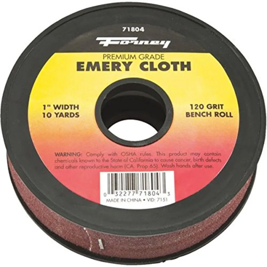 

Forney Emery Cloth Bench Roll 1 X 10 Yard 120 Grit Sanding Belt for Wood Metal Finishing Durable Non-Woven Material Gray Color