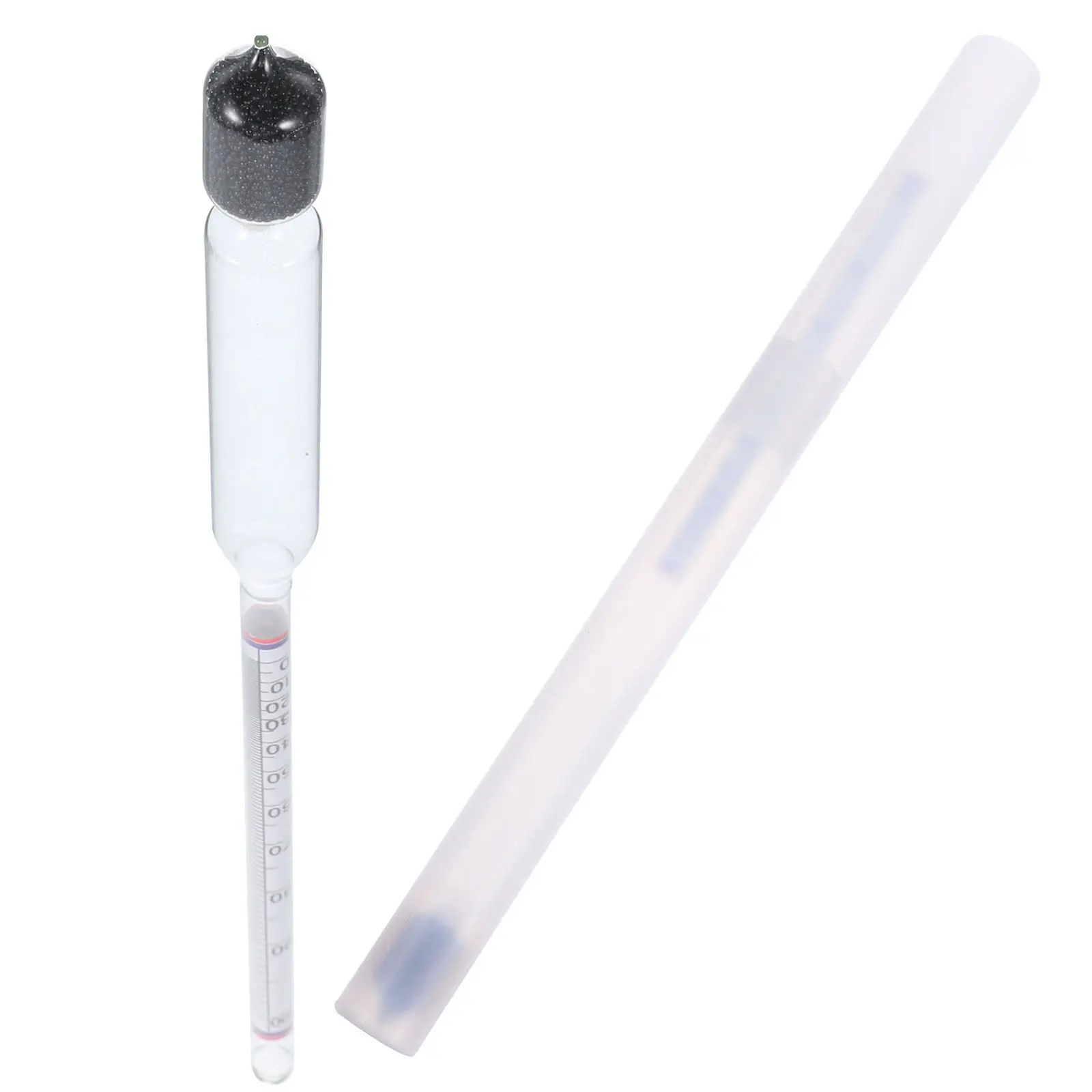 2Pcs Professional Glass Alcohol Tester Hydrometer for Distilling Brewing Spirits Alcohol Content Measurement Home Brewing Kit