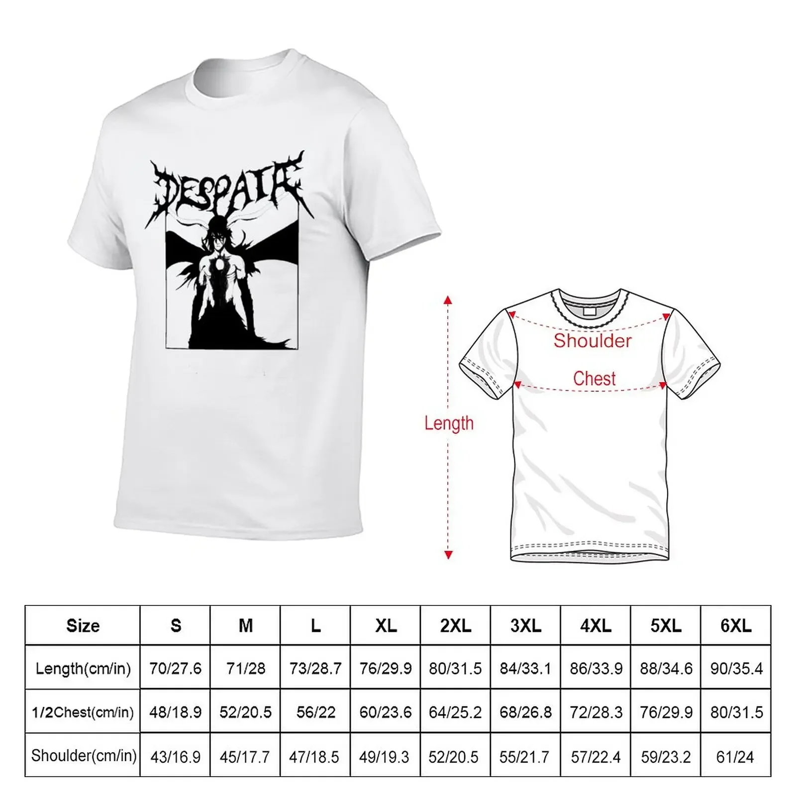 New Bleach anime ''DESPAIR'' T-Shirt plain t-shirt mens white t shirts