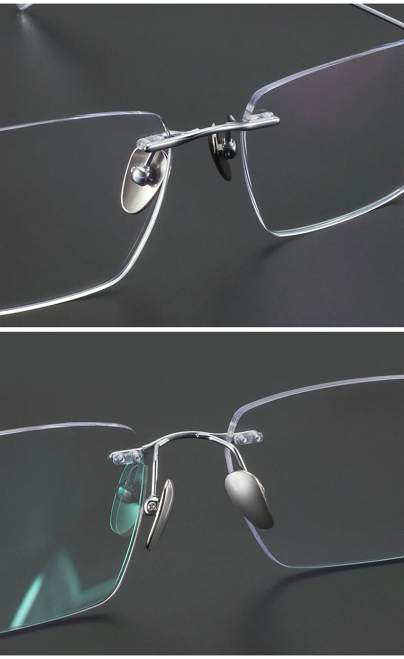 Mode randlose Business-Brillen ultraleichte Brillen aus reinem Titan große Luxus brillen Männer optische verschreibung pflicht ige Brillen – Detail 13