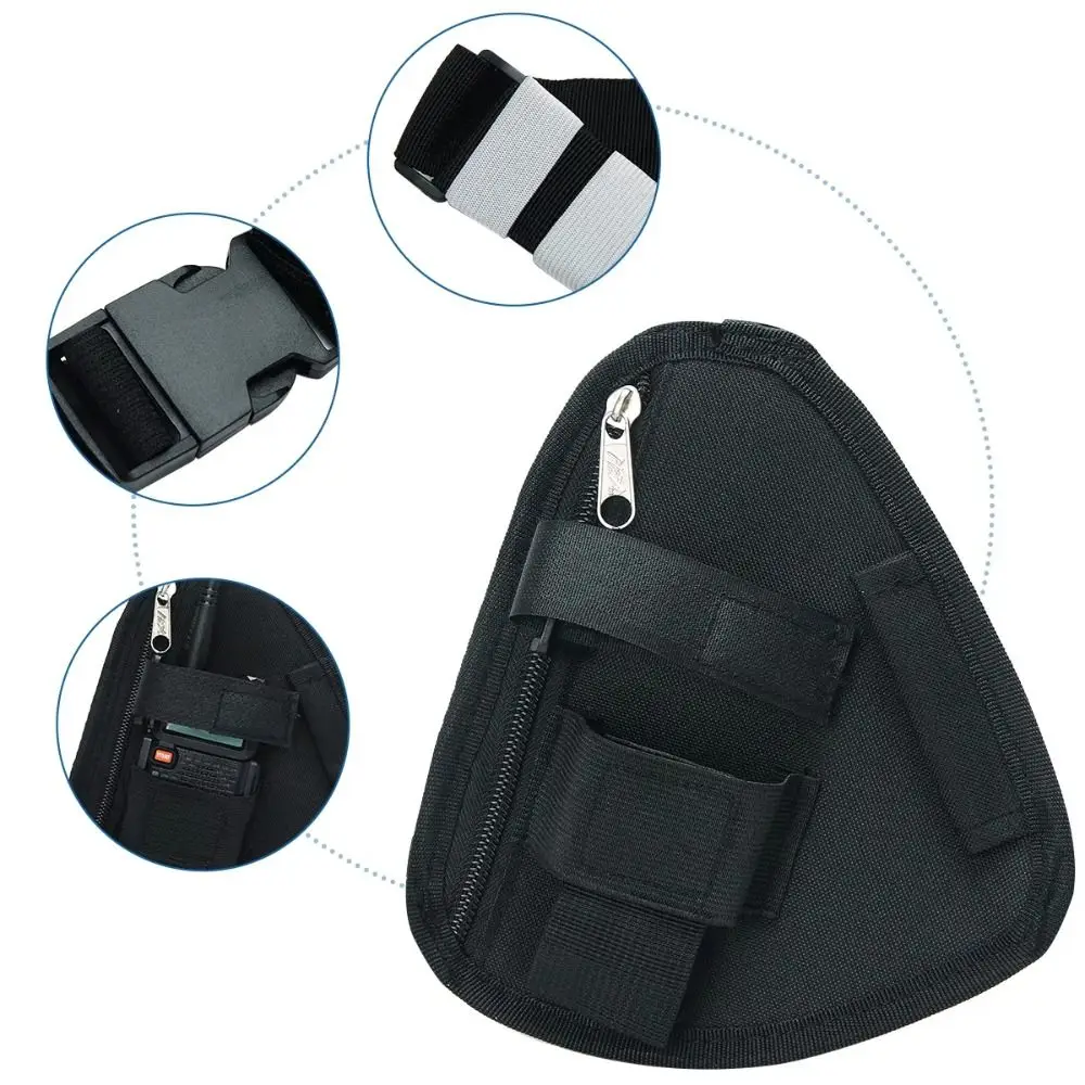 Adjustable Radio Chest Harness Pack Crossbody Bag Oxford Cloth Walkie Talkie Bag Black Vest Rig Interphone Chest Bag